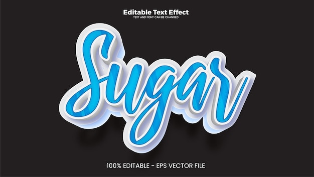 Suiker bewerkbaar teksteffect in moderne trendstijl