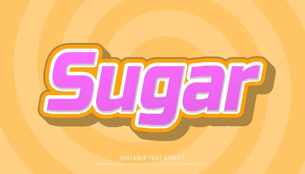 suiker tekst effect sjabloon bewerkbare lettertype stijl