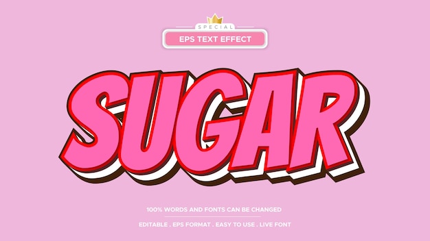 Suiker teksteffect bewerkbaar