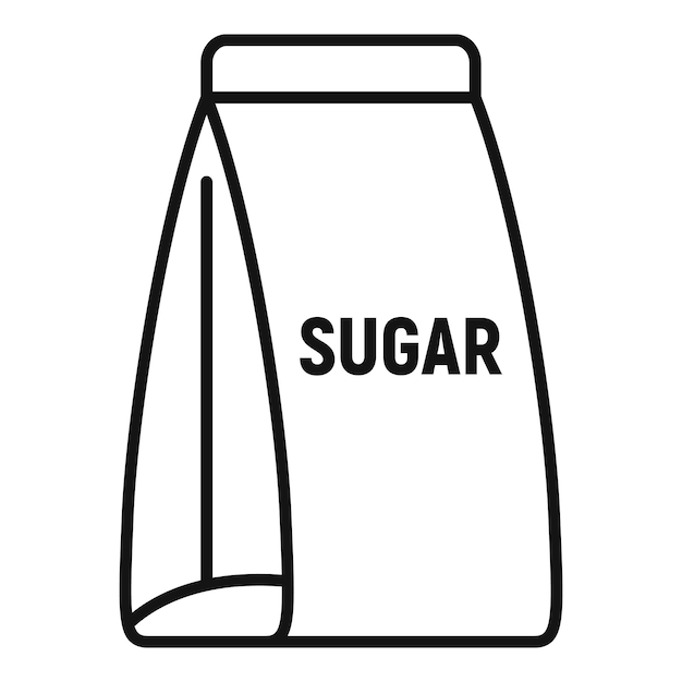 Vector suikerpapier pakketpictogram overzicht suikerpapier pakket vector pictogram voor webdesign geïsoleerd op een witte achtergrond