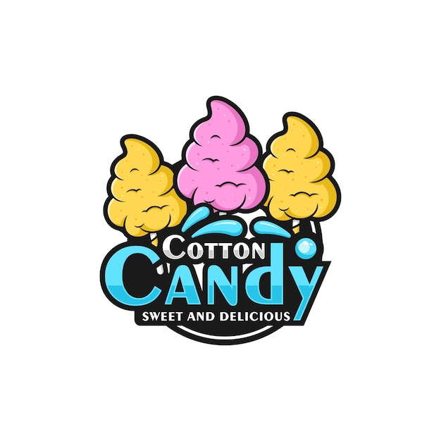 Suikerspin zoet en heerlijk vector design logo
