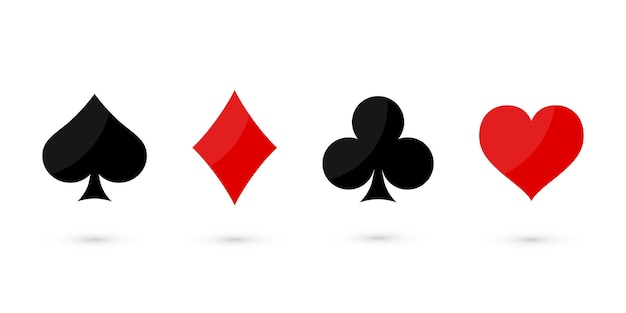 Vector suit deck of playing cards on white background.