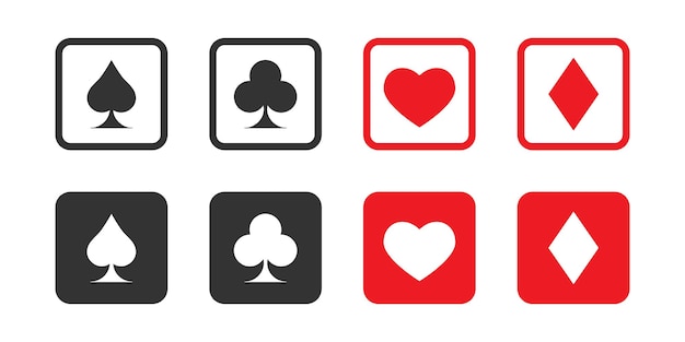 Suit of playing cards Set of playing card symbols Vector illustration