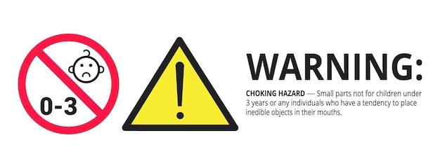 not suitable for children under 3 years choking hazard forbidden sign