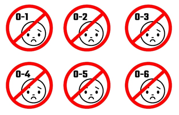 Not suitable for children sign with age vector image
