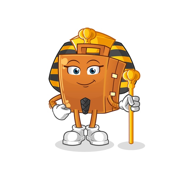 Suitcase ancient egypt cartoon. cartoon mascot vector