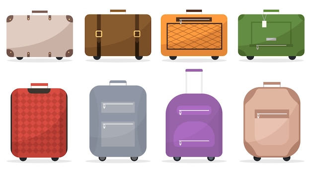 Чемоданы и сумки для багажа иконки