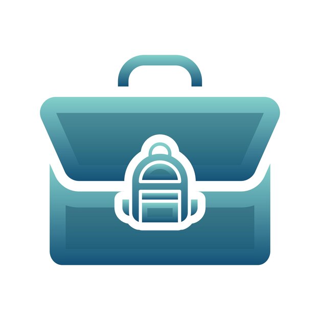 Suitcase backpack logo gradient design template icon element