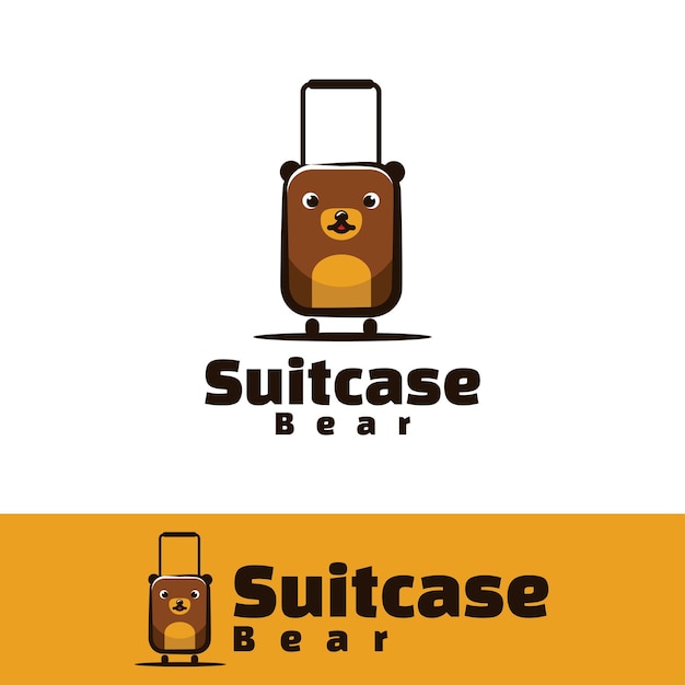 Vector suitcase bear art illustration