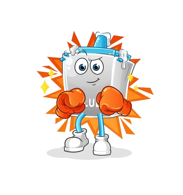 Suitcase boxer character. cartoon mascot vector