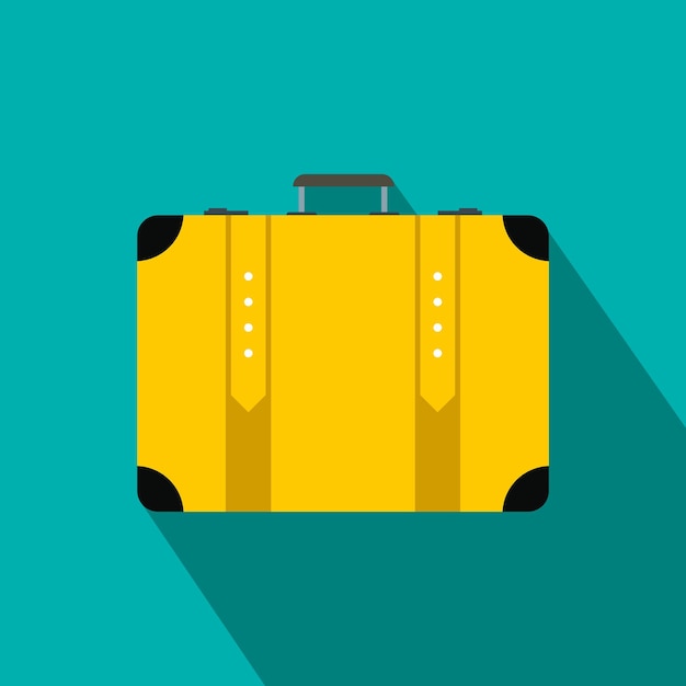 Suitcase flat icon on a blue background