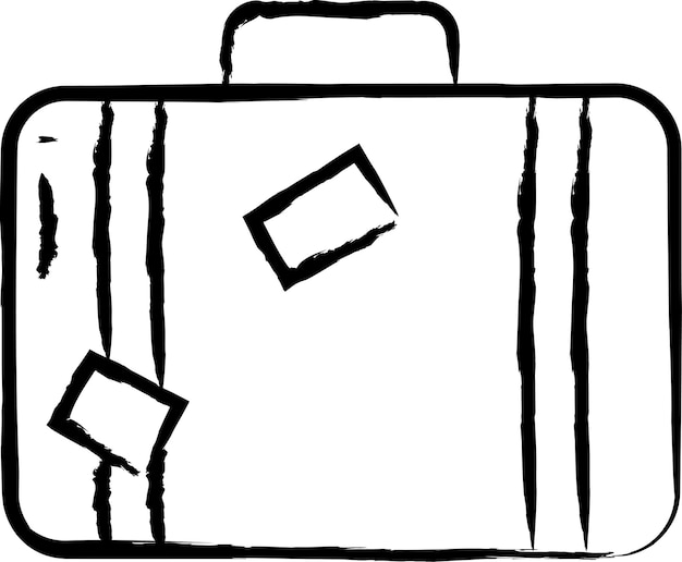 Suitcase hand drawn vector illustration