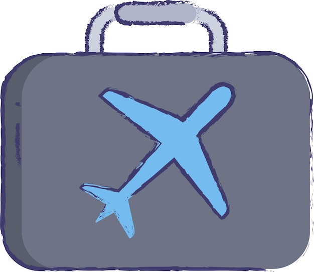 Suitcase hand drawn vector illustration
