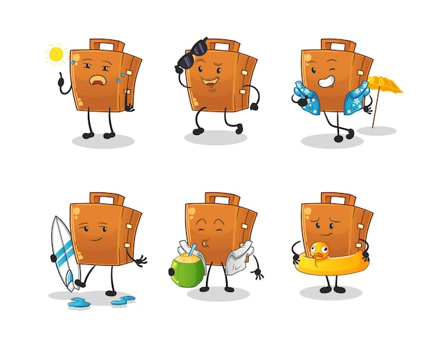 Suitcase holiday character. cartoon mascot vector