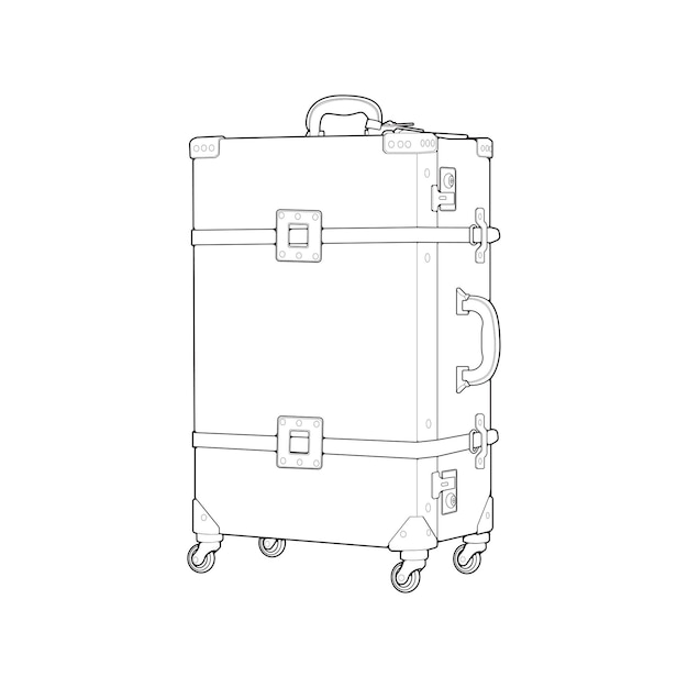 Suitcase isolated outline Vector outline for coloring book Vector illustration suitcase on white background