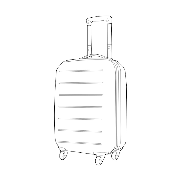 Suitcase isolated outline Vector outline for coloring book Vector illustration suitcase on white background