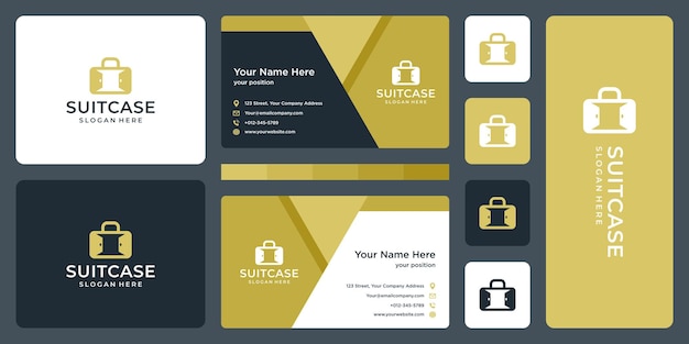 スーツケースのロゴとドアのロゴ。名刺デザイン