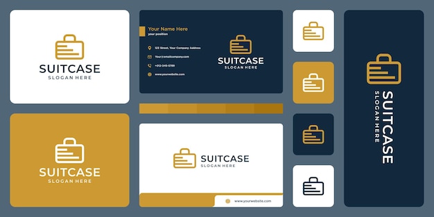 スーツケースのロゴと階段のロゴ。名刺デザイン
