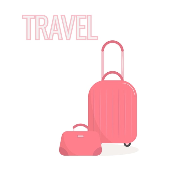 旅行用スーツケース荷物白い背景で隔離ベクトルイラスト