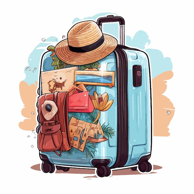 Vector suitcase vacation