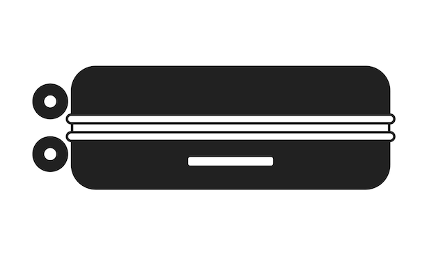 Вектор Чемодан колеса монохромный плоский векторный объект багаж путешествие багаж аэропорт дорожная сумка редактируемая черно-белая тонкая линия значок простой мультфильм клип-арт иллюстрация для веб-графического дизайна