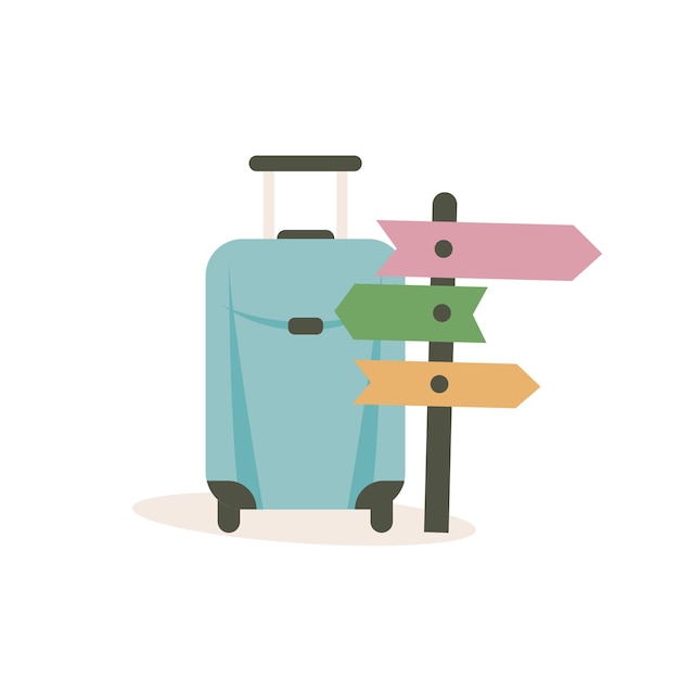 Suitcase with a pointer Travel luggage Vector illustration