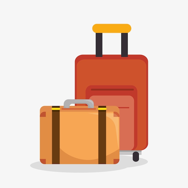 ベクトル スーツケース、旅行、隔離された、アイコン、ベクトル、イラスト