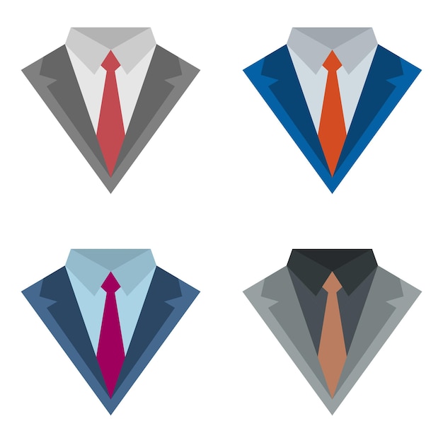 Vector suits with ties