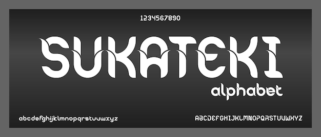 Sukateki, abstract elegant modern alphabet with urban style template