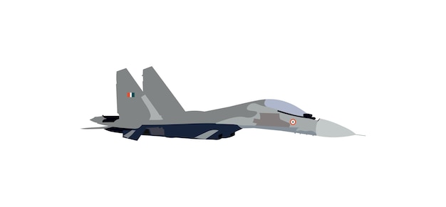 Sukhoi su30 fighter plane vector illustration