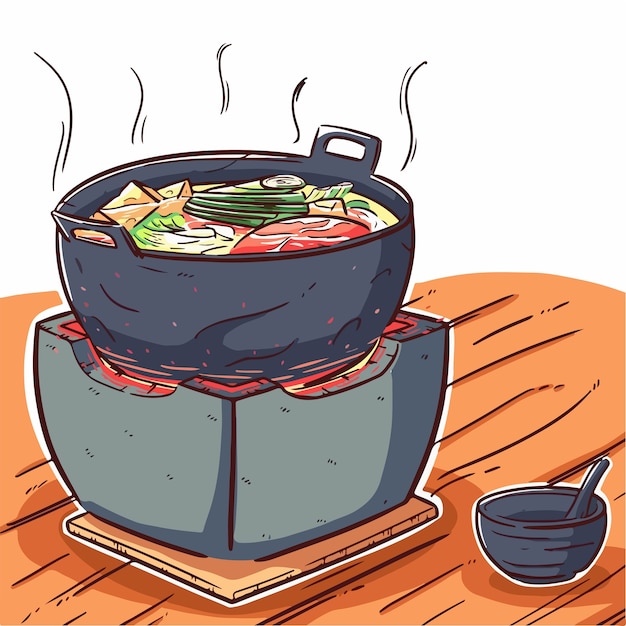 Vector sukiyaki japanese style