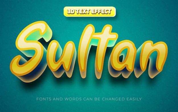 Vector sultan heritage 3d editable text effect style