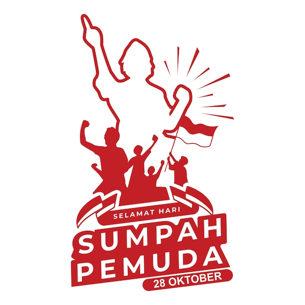 Sumah pemuda 28 oktober logo ontwerp Indonesische jeugdheldverklaring