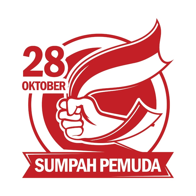 Vector sumah pemuda oktober 28th logo design indonesian youth hero declaration