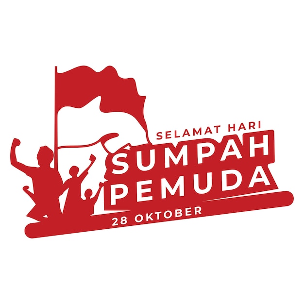 Sumah pemuda oktober 28 logo design dichiarazione dell'eroe della gioventù indonesiana