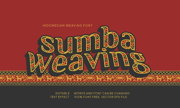 Sumba weaving ethnic Text Effect