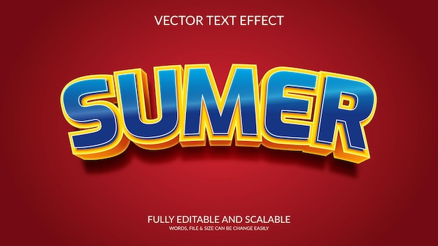 Sumer 3D Vector Editable Text Effect Design