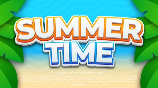 Summer 3d bold style text effect