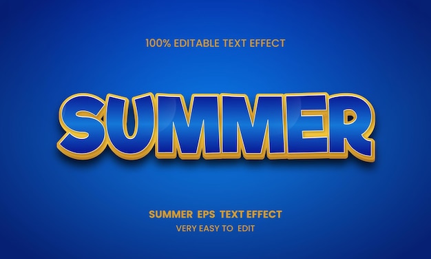 Summer 3d editable text effect template style Premium Vector