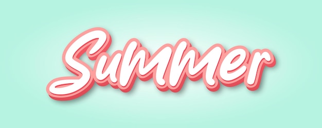 Summer 3d text effect with refreshing theme typography for summer events