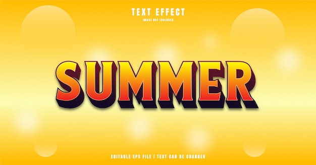 Vector summer 3d text effect