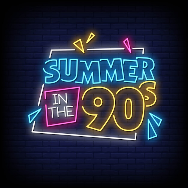 Summer in the 90's neon signs style text