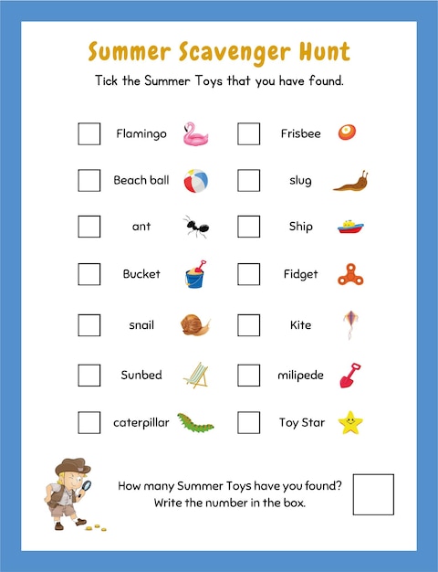 子供のための夏の活動ページ