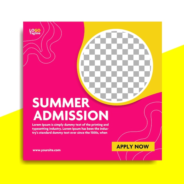 Summer admission social media post design