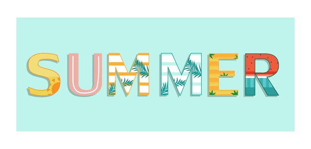 Vector summer alphabet design