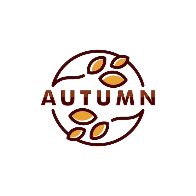 Vector summer autumn logo template. leaf icon symbol vector logotype