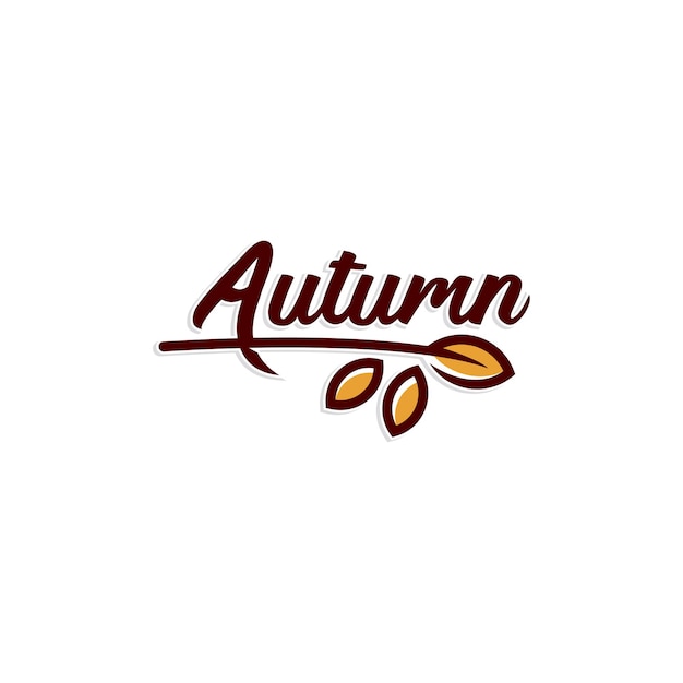 Vector summer autumn logo template. leaf icon symbol vector logotype