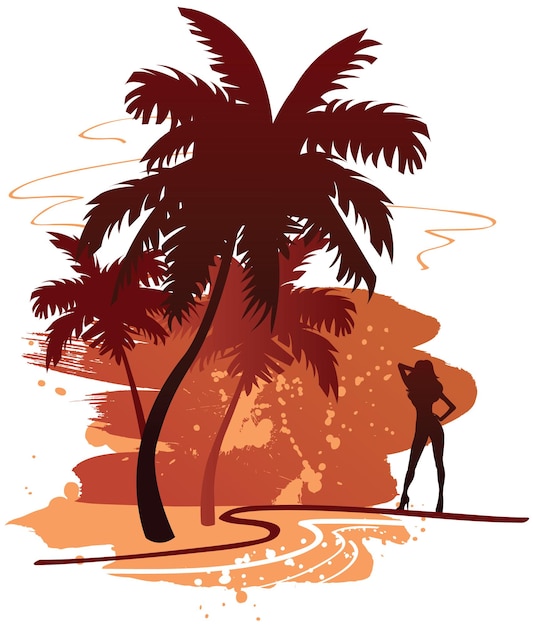 Vector summer backdround with palms