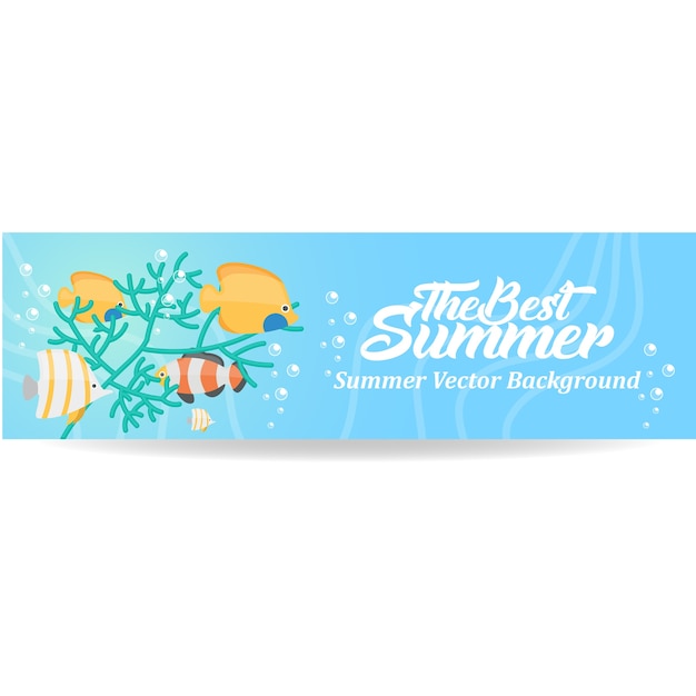 Summer background banner and poster design template