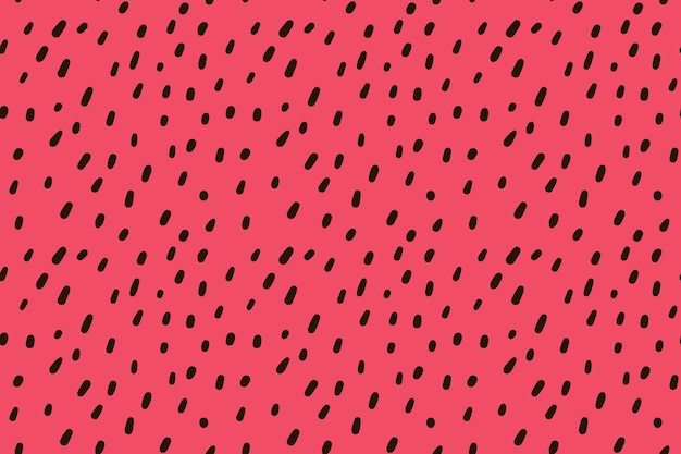 Summer background. Dot repeat hand made seamless pattern. Red watermelon texture art.